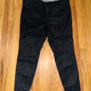 Torrid 22R Sky High Skinny Crop Black Sparkle Skinny Jeans